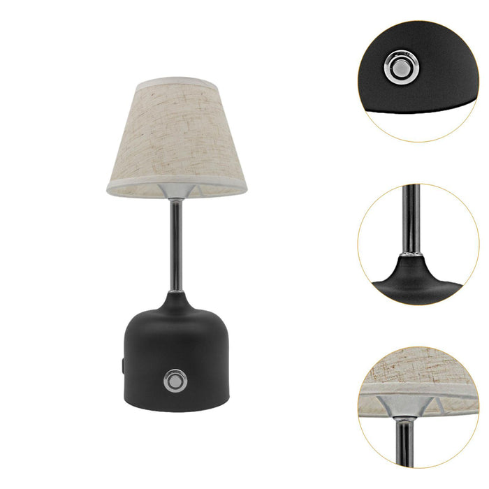 Crofta Touch Table Lamp Home Decoration Practical Bedside Lamp for Hotel Bar Office Black Base