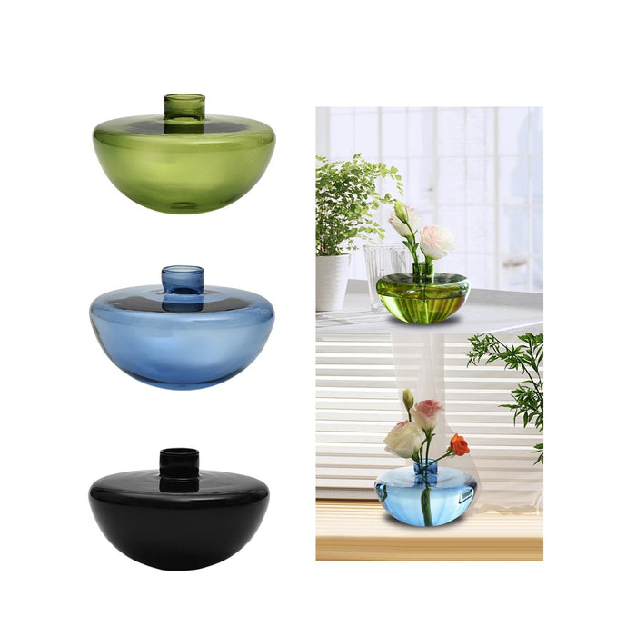 Crofta Glass Flower Vase Creative Design Hydroponic Vase for Bedroom Balcony Office Green