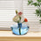 Crofta Glass Flower Vase Creative Design Hydroponic Vase for Bedroom Balcony Office Blue