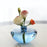 Crofta Glass Flower Vase Creative Design Hydroponic Vase for Bedroom Balcony Office Blue