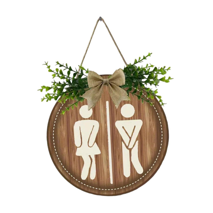 Crofta Woman Man Funny Bathroom Sign Housewarming Gift Apartment Toilet Gender Sign