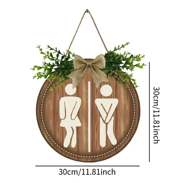 Crofta Woman Man Funny Bathroom Sign Housewarming Gift Apartment Toilet Gender Sign