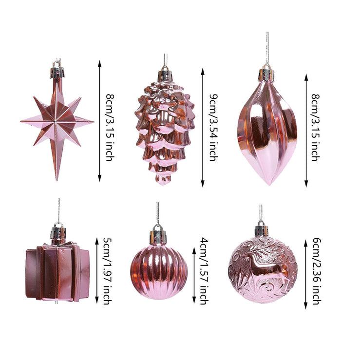 Crofta 12Pcs Christmas Ball Ornaments Baubles for Birthday Anniversary Thanksgiving