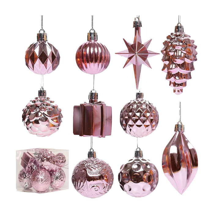 Crofta 12Pcs Christmas Ball Ornaments Baubles for Birthday Anniversary Thanksgiving