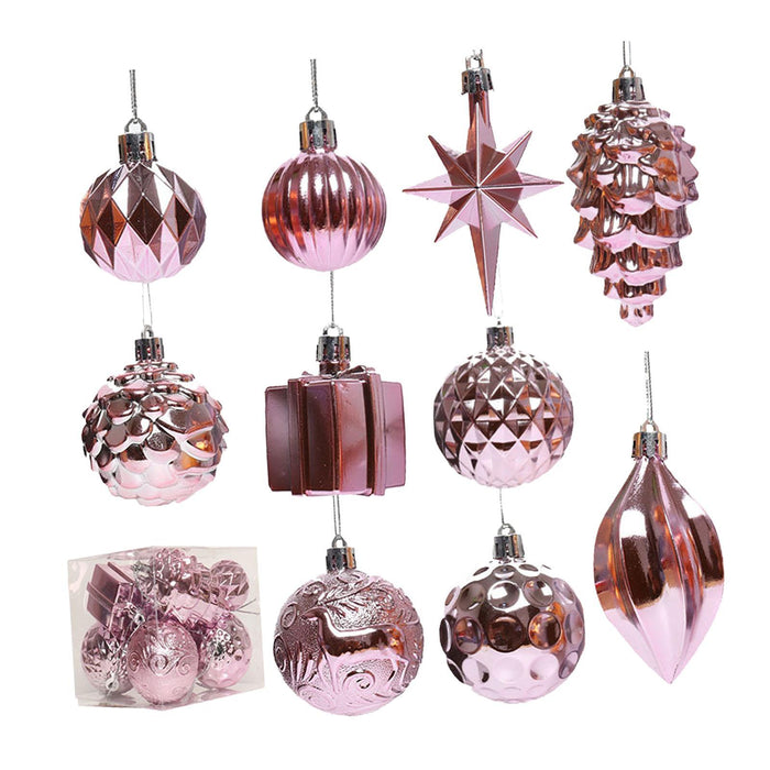 Crofta 12Pcs Christmas Ball Ornaments Baubles for Birthday Anniversary Thanksgiving