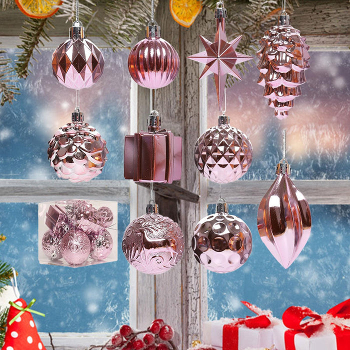 Crofta 12Pcs Christmas Ball Ornaments Baubles for Birthday Anniversary Thanksgiving