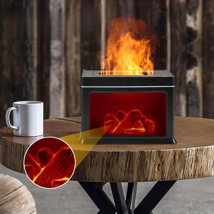 Crofta Fireplace Humidifier 5V2A with Simulated Flame for Living Room Indoor Office