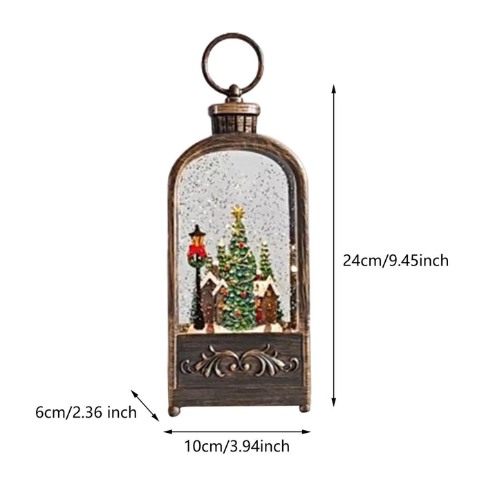 Crofta Fireplace Lantern Christmas Music Box for Bedroom Living Room Indoor Outdoor Christmas Tree