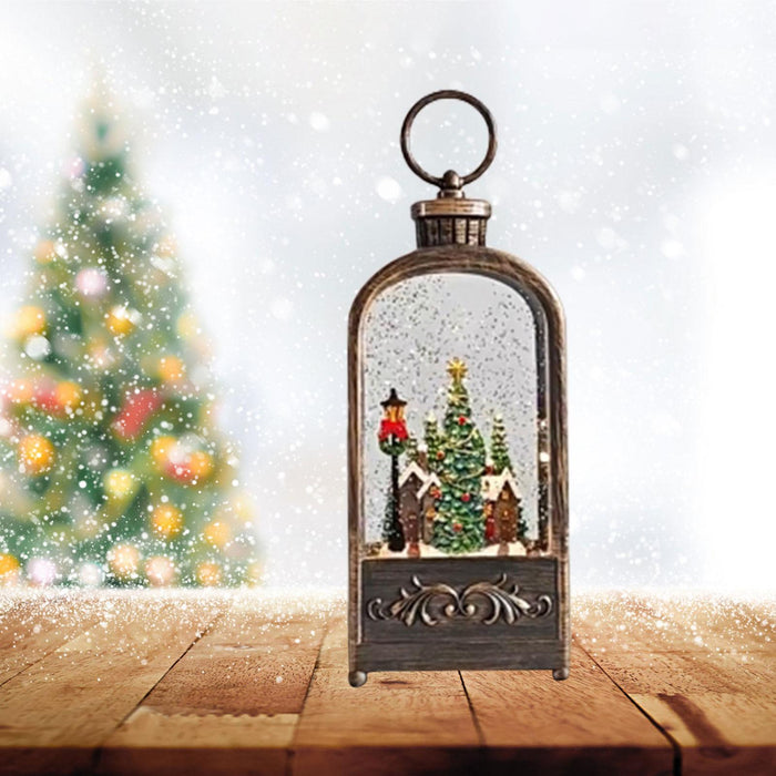 Crofta Fireplace Lantern Christmas Music Box for Bedroom Living Room Indoor Outdoor Christmas Tree