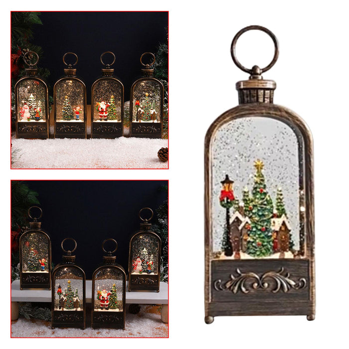 Crofta Fireplace Lantern Christmas Music Box for Bedroom Living Room Indoor Outdoor Christmas Tree