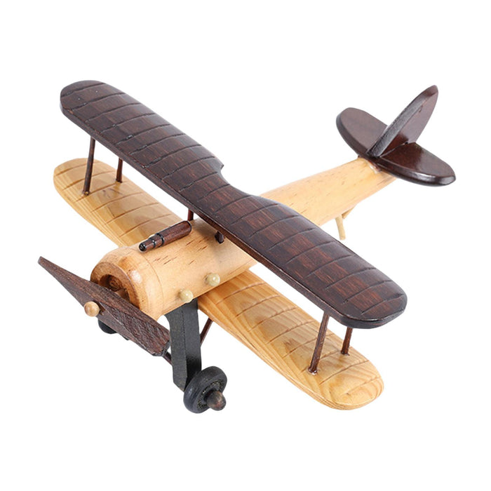 Crofta Wooden Airplane Model Funny 3D Airplane Decoration for Tabletop Shelf Office Brown