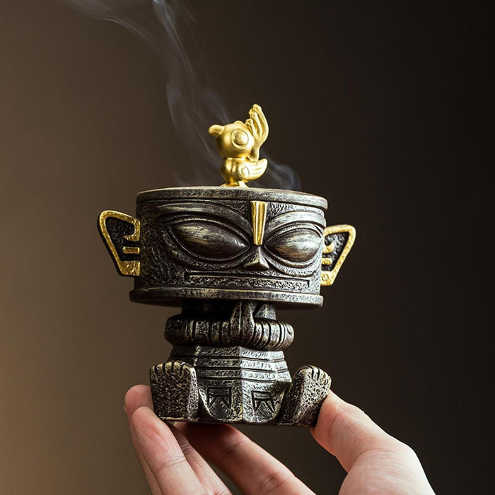 Crofta Incense Burner Holder Office Meditation Home Yoga Fragrance Sanxingdui Cense