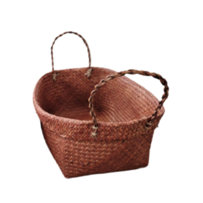 Crofta Woven Storage Box Organizer Bin Cabinet Key Organizing Clothes Rattan Basket Coffee