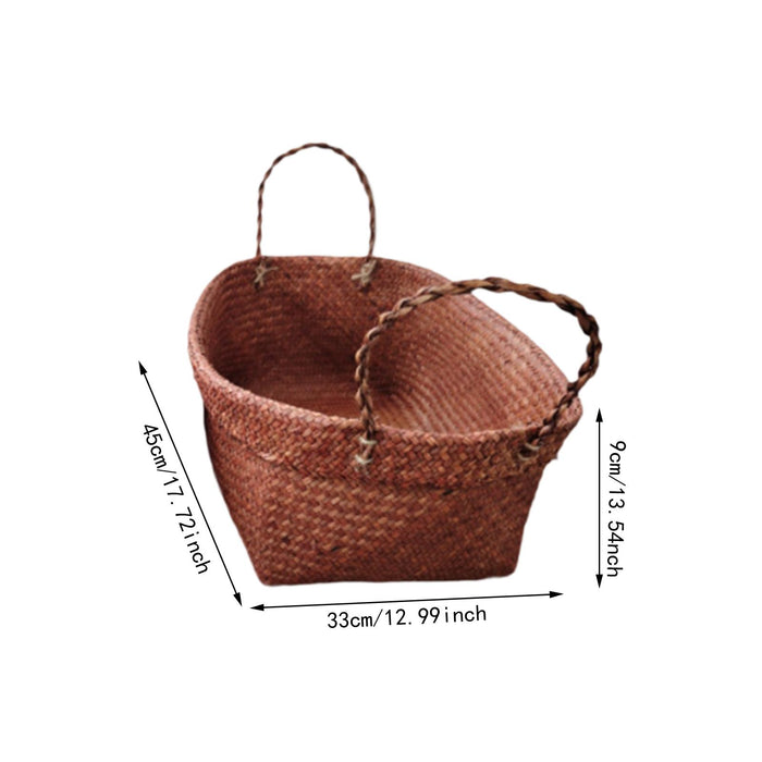 Crofta Woven Storage Box Organizer Bin Cabinet Key Organizing Clothes Rattan Basket Coffee