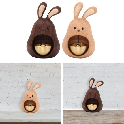 Crofta Wood Doorbell Ornament Birthday Gift Doorbell Pendant for Business Door Shop Dark Brown