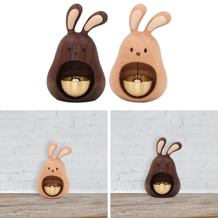 Crofta Wood Doorbell Ornament Birthday Gift Doorbell Pendant for Business Door Shop Dark Brown