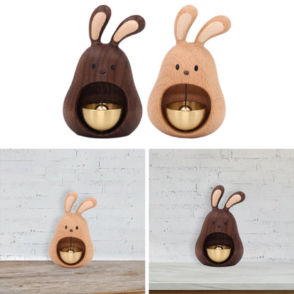 Crofta Wood Doorbell Ornament Birthday Gift Doorbell Pendant for Business Door Shop Dark Brown