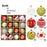 Crofta 16Pcs Christmas Tree Ball Ornaments 2.36inch for Birthday Decorating Holiday red green