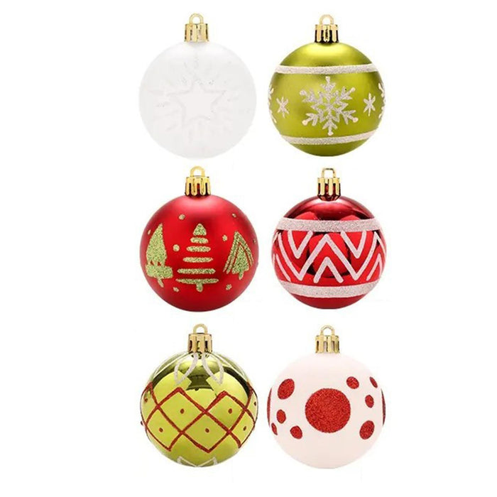 Crofta 16Pcs Christmas Tree Ball Ornaments 2.36inch for Birthday Decorating Holiday red green