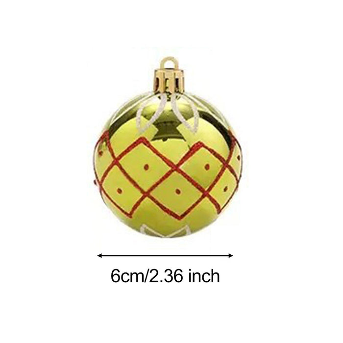 Crofta 16Pcs Christmas Tree Ball Ornaments 2.36inch for Birthday Decorating Holiday red green