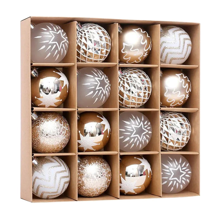 Crofta 16Pcs Christmas Tree Ball Ornaments 2.36inch for Birthday Decorating Holiday champagne gold