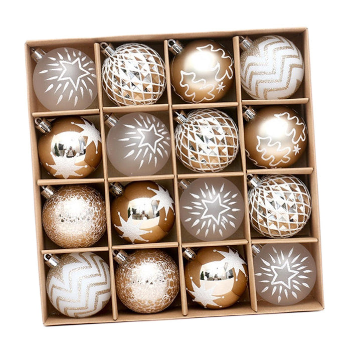 Crofta 16Pcs Christmas Tree Ball Ornaments 2.36inch for Birthday Decorating Holiday champagne gold