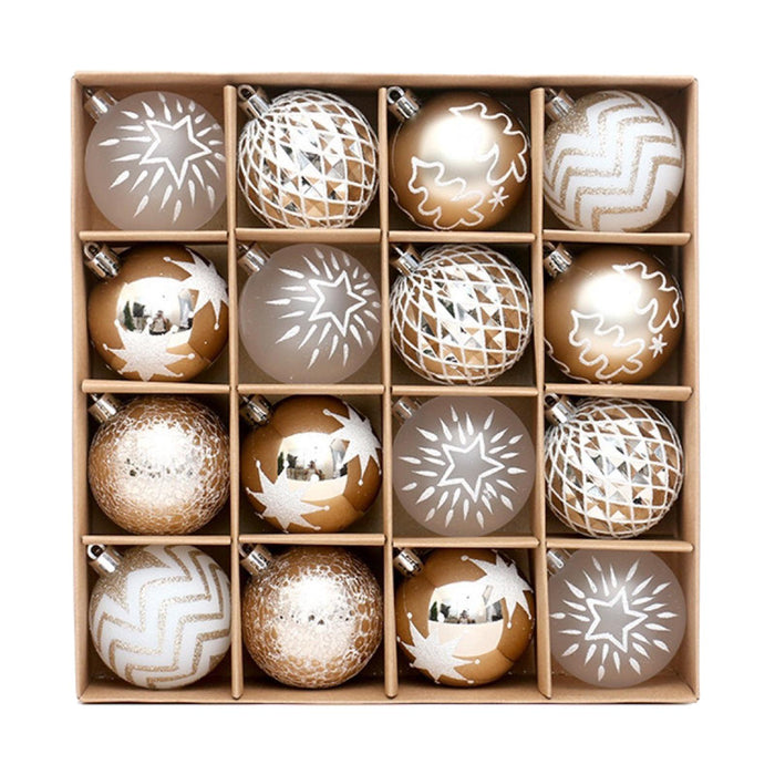 Crofta 16Pcs Christmas Tree Ball Ornaments 2.36inch for Birthday Decorating Holiday champagne gold