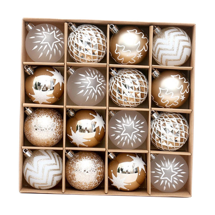 Crofta 16Pcs Christmas Tree Ball Ornaments 2.36inch for Birthday Decorating Holiday champagne gold