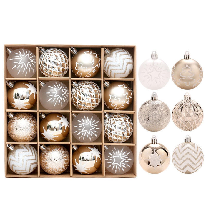 Crofta 16Pcs Christmas Tree Ball Ornaments 2.36inch for Birthday Decorating Holiday champagne gold