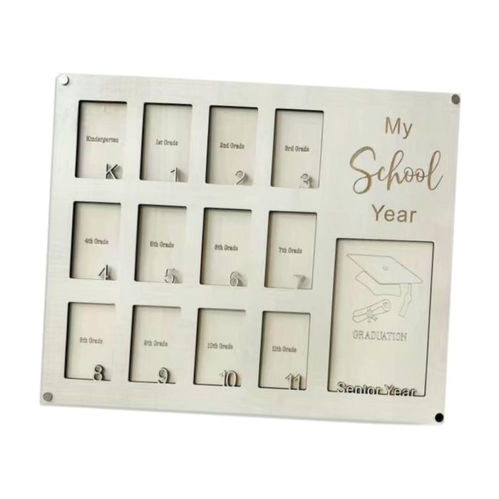 Crofta Wooden School Picture Frame Pre K to 12 40x30cm for Any Interior Lightweight Beige