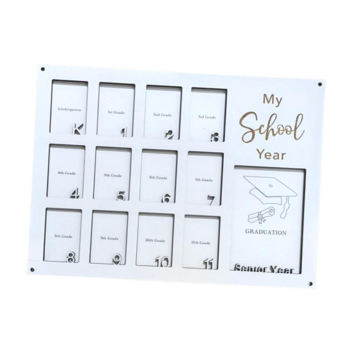 Crofta Wooden School Picture Frame Pre K to 12 40x30cm for Any Interior Lightweight White