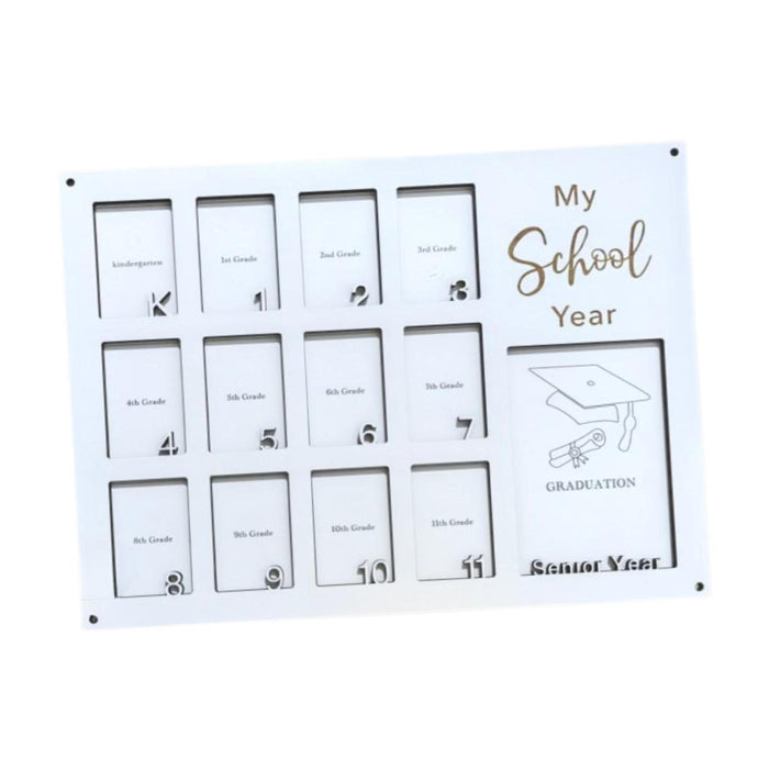 Crofta Wooden School Picture Frame Pre K to 12 40x30cm for Any Interior Lightweight White