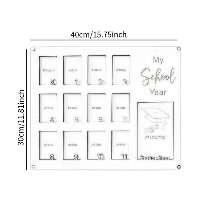 Crofta Wooden School Picture Frame Pre K to 12 40x30cm for Any Interior Lightweight White