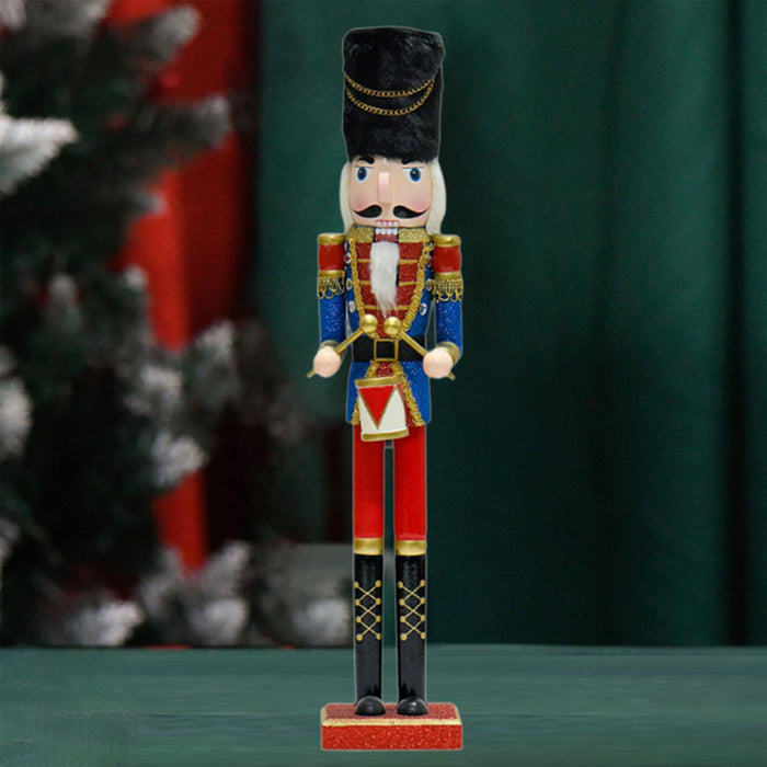 Crofta Wooden Nutcracker Soldier Drum Nutcracker Soldier for Festival Holiday Desk