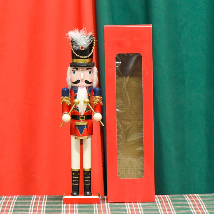 Crofta Wooden Nutcracker Soldier Drum for Decorating Indoor Countertops Desktop