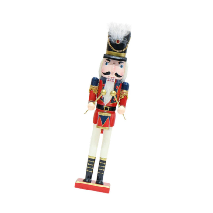 Crofta Wooden Nutcracker Soldier Drum for Decorating Indoor Countertops Desktop