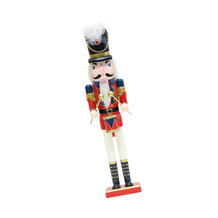 Crofta Wooden Nutcracker Soldier Drum for Decorating Indoor Countertops Desktop