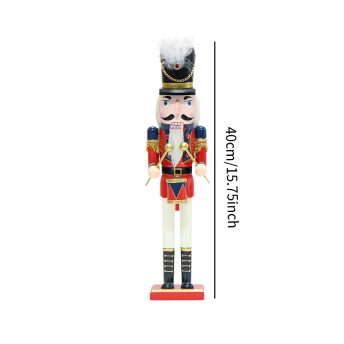 Crofta Wooden Nutcracker Soldier Drum for Decorating Indoor Countertops Desktop