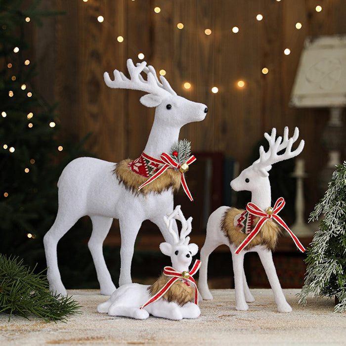 Crofta Xmas Sculpture Gift Christmas Elk Statue for Living Room Indoor Shelf Lying Elk