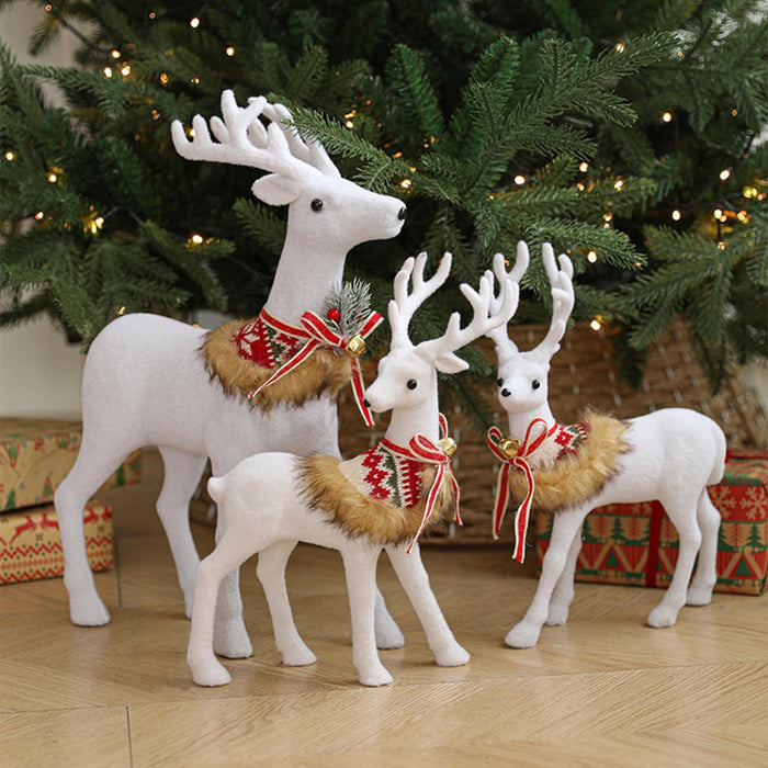 Crofta Xmas Sculpture Gift Christmas Elk Statue for Living Room Indoor Shelf Lying Elk