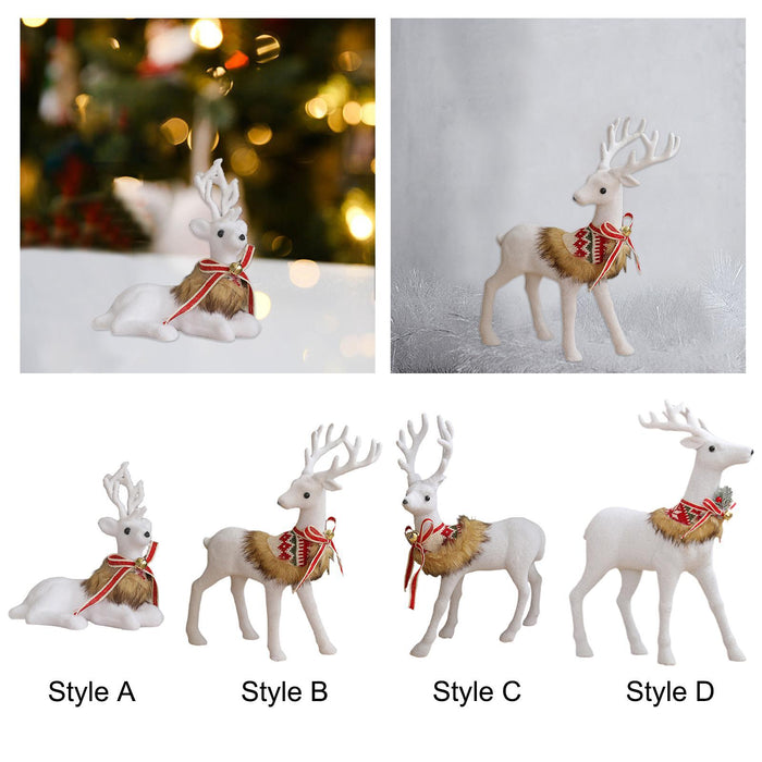 Crofta Xmas Sculpture Gift Christmas Elk Statue for Living Room Indoor Shelf Lying Elk