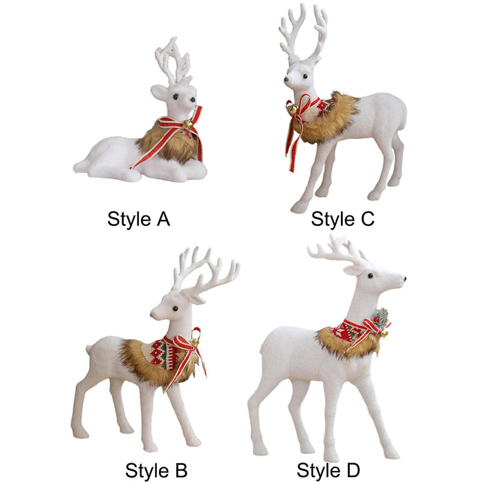 Crofta Xmas Sculpture Gift Christmas Elk Statue for Living Room Indoor Shelf Lying Elk