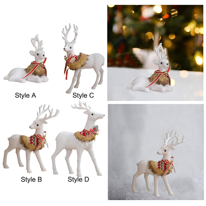 Crofta Xmas Sculpture Gift Christmas Elk Statue for Living Room Indoor Shelf Lying Elk