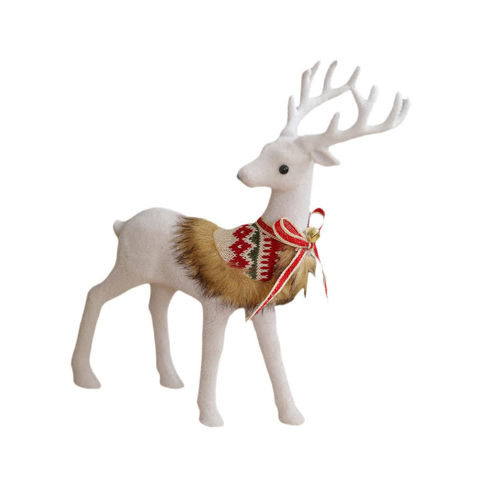 Crofta Xmas Sculpture Gift Christmas Elk Statue for Living Room Indoor Shelf Looking back Elk