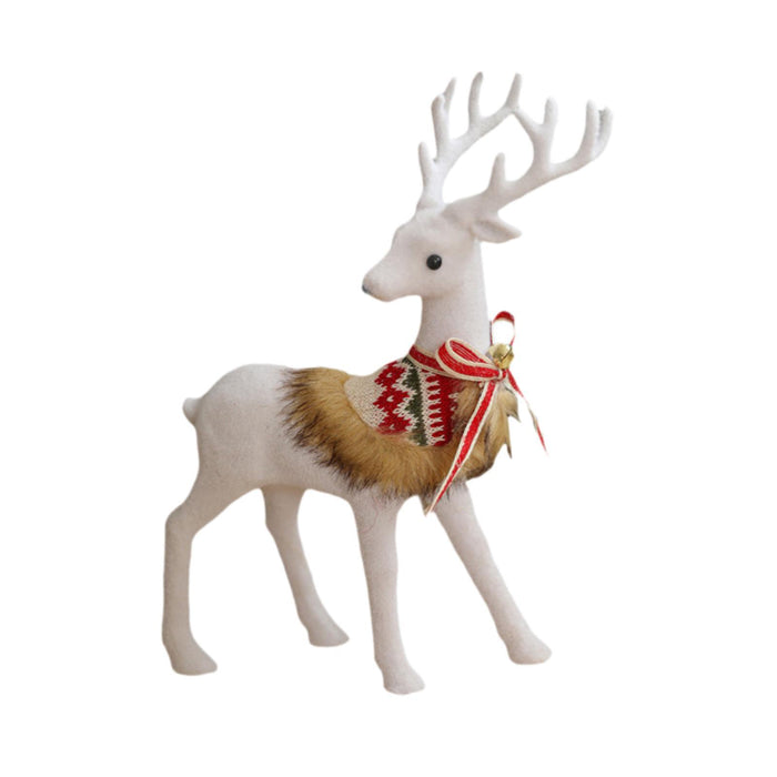 Crofta Xmas Sculpture Gift Christmas Elk Statue for Living Room Indoor Shelf Looking back Elk