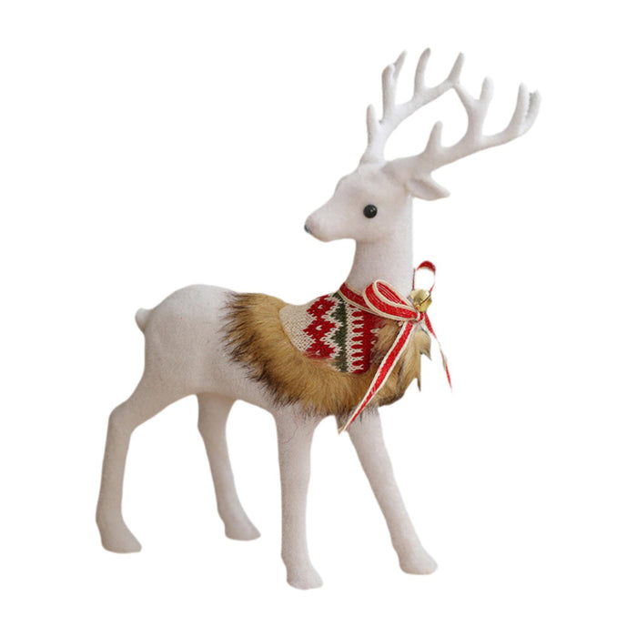 Crofta Xmas Sculpture Gift Christmas Elk Statue for Living Room Indoor Shelf Looking back Elk