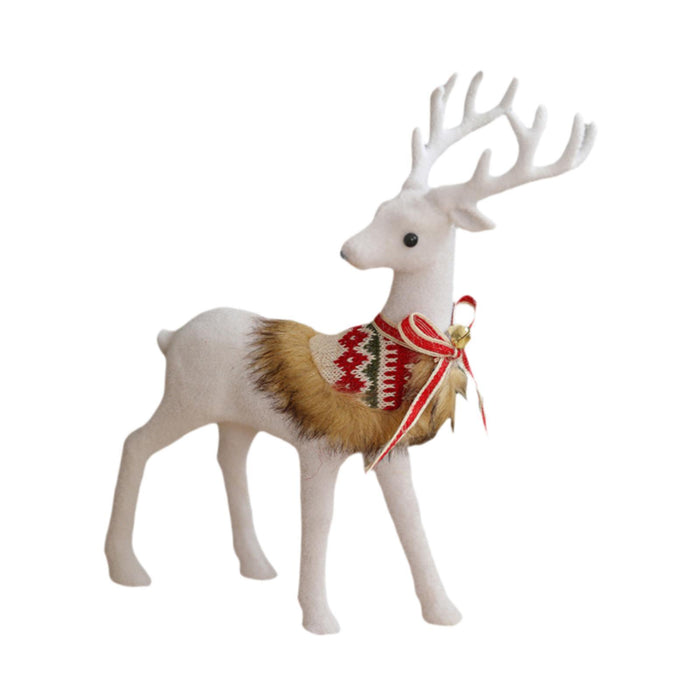 Crofta Xmas Sculpture Gift Christmas Elk Statue for Living Room Indoor Shelf Looking back Elk