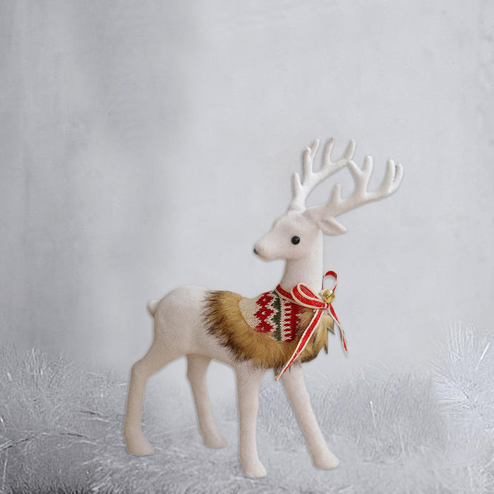 Crofta Xmas Sculpture Gift Christmas Elk Statue for Living Room Indoor Shelf Looking back Elk