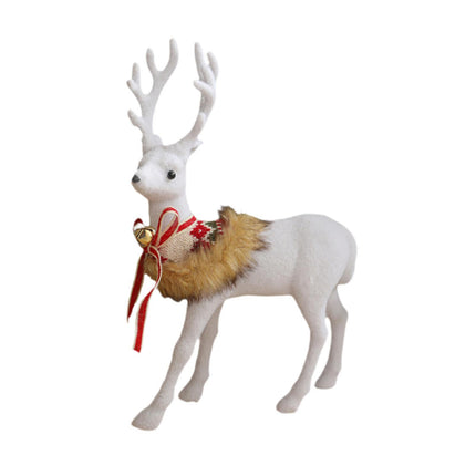 Crofta Xmas Sculpture Gift Christmas Elk Statue for Living Room Indoor Shelf Turning head Elk