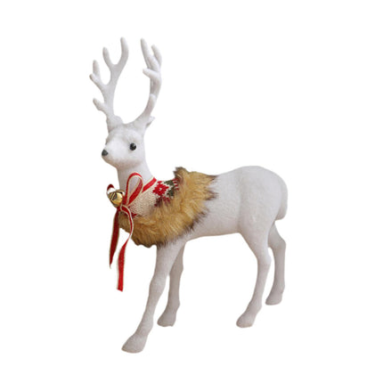 Crofta Xmas Sculpture Gift Christmas Elk Statue for Living Room Indoor Shelf Turning head Elk